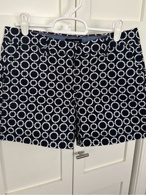 Nautica Navy and White Geometric Print Shorts